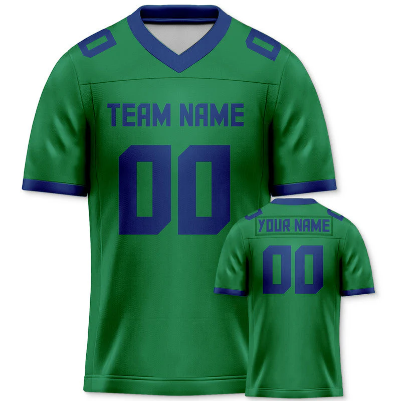 Custom Green Royal Mesh Authentic Football Jersey