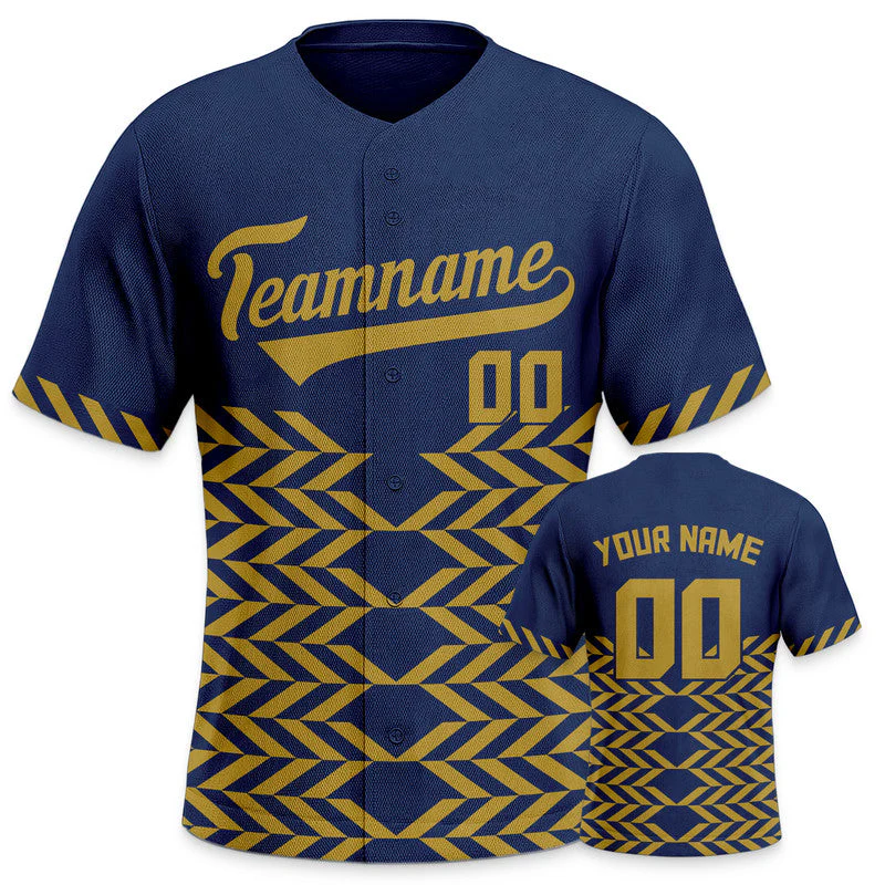Custom Navy Gold Creative  Cool Concept Authentic Baseball Jersey