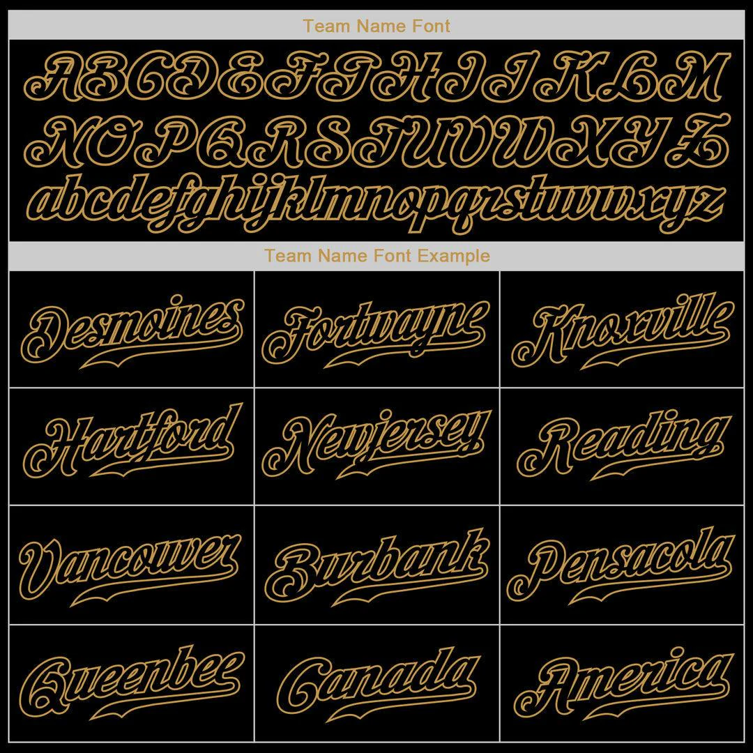 Custom Black Black-Old Gold Authentic Classic Baseball Jersey