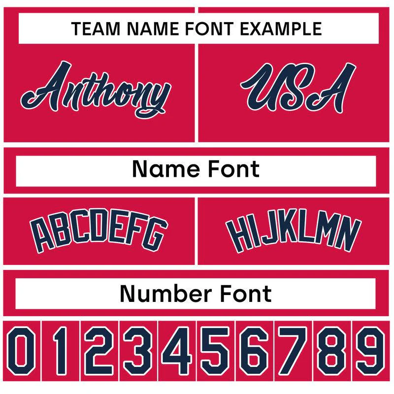 Custom Red Black-White Authentic Baseball Jersey-3