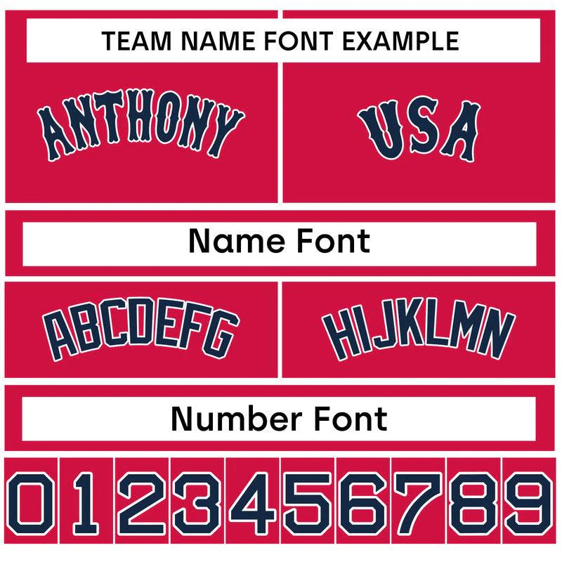 Custom Red Royal-White Authentic Baseball Jersey-2