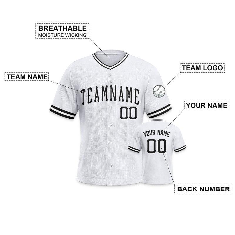 Custom White Black Authentic Baseball Jersey-1