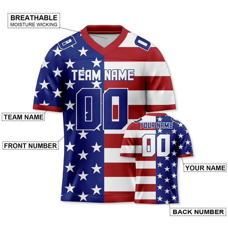 Custom American Flag Fashion Authentic Football Jersey