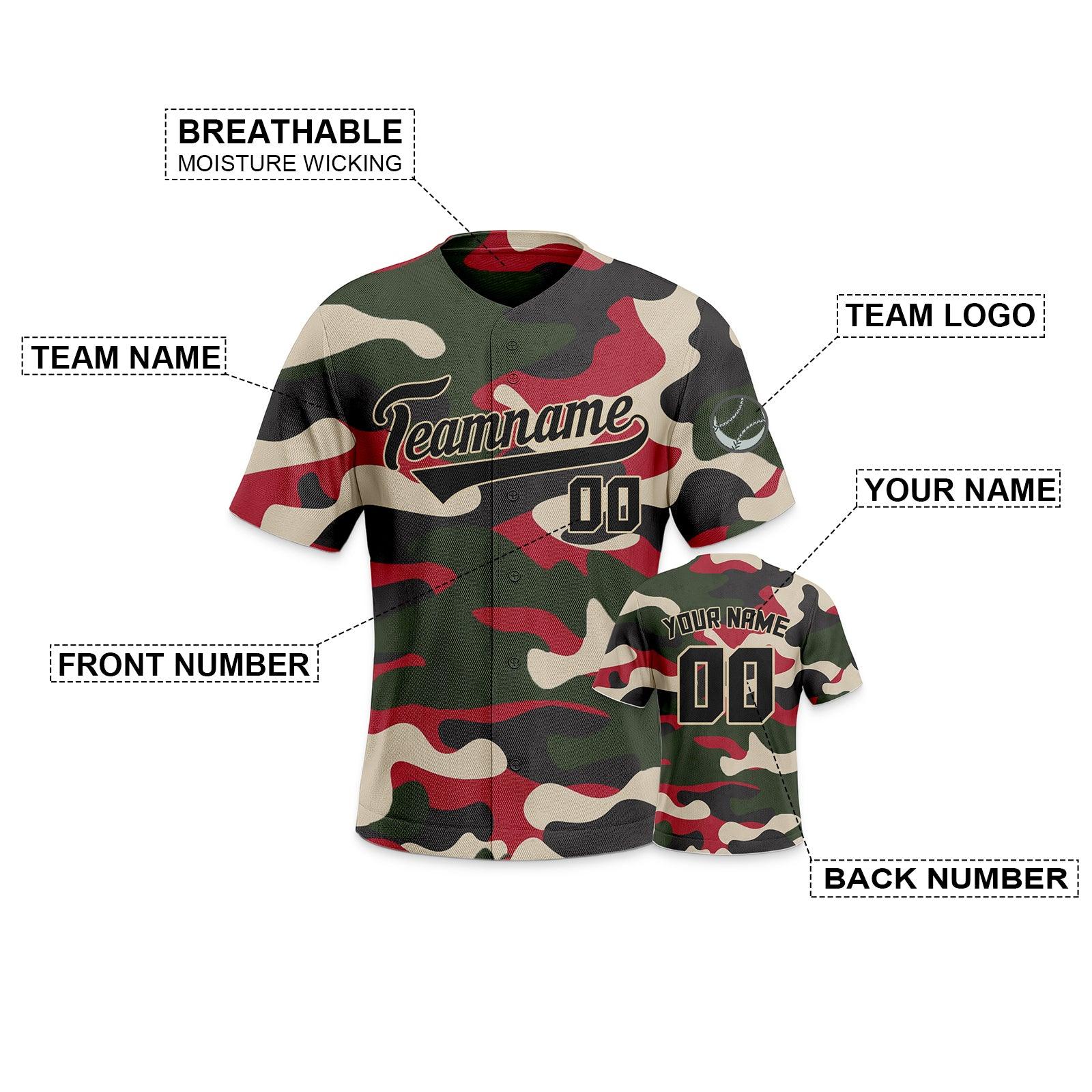 Custom Camo Black-Cream Authentic Salute To Service Baseball Jersey-1